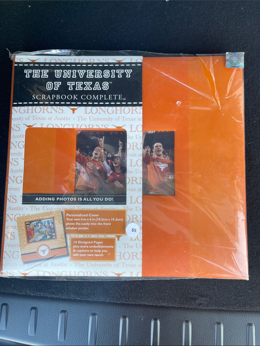 University of Texas-Orange Scrapbook 2 stickers one only -Official Campus Design